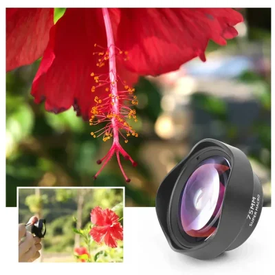 Objectif Macro pour Smartphone photo fleur rouge