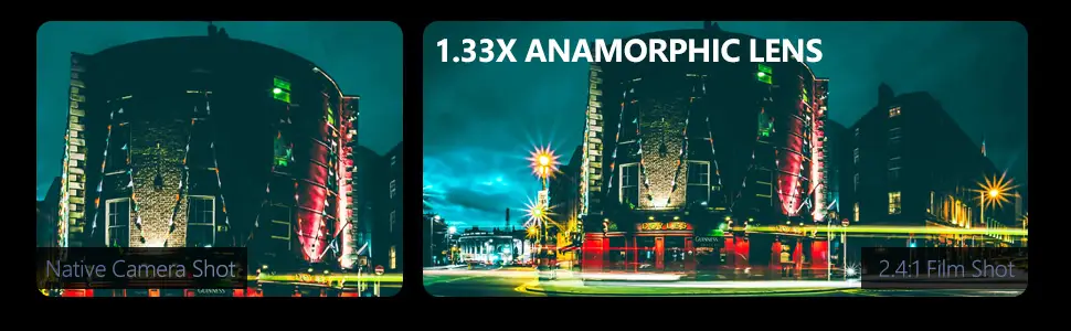 Prise de vue objectif anamorphique 1:33 Ciné phone