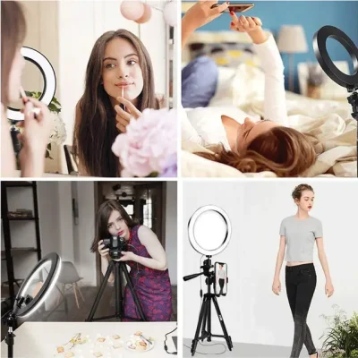 Trépied téléphone illustration fille