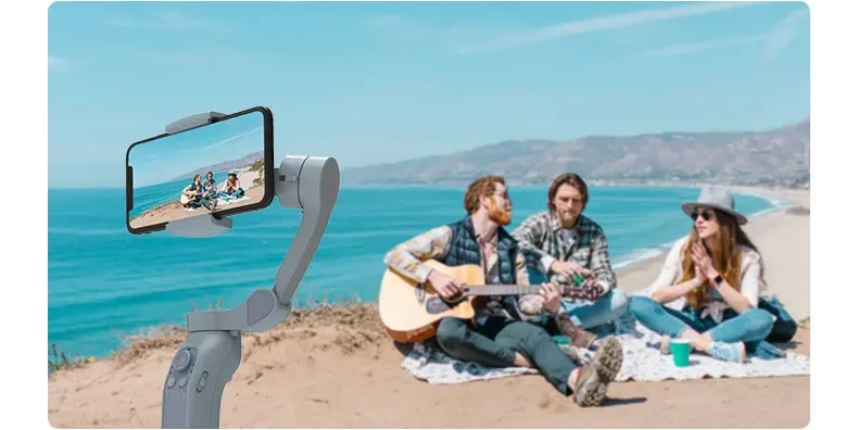 stabilisateur Gimbal L7B Pro pour smartphone paysage plage