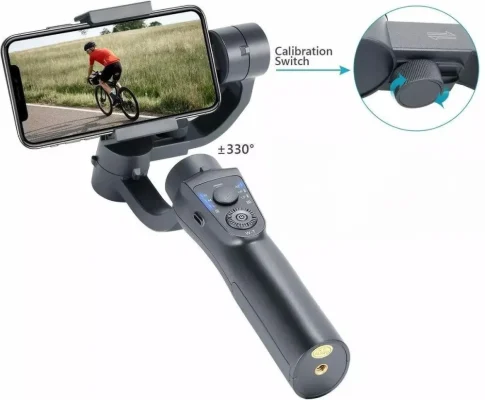 Stabilisateur Gimbal S5B pour Téléphones Mobiles et son bouton switch