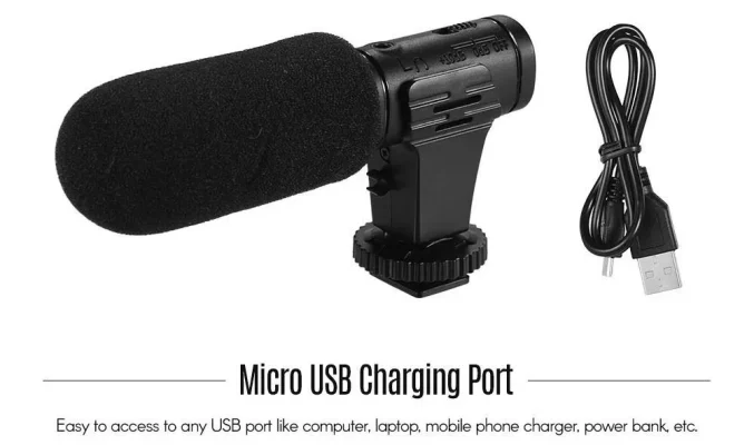 Chargement de la batterie du microphone Mic-07 pour Mobiles