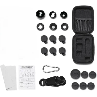 Kit d'objectifs 7 en 1 pour smartphone avec son coffret