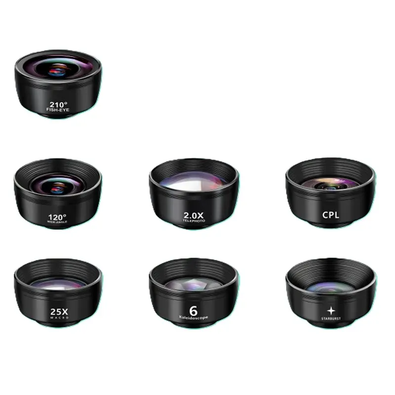 Kit d'objectifs 7 en 1 pour smartphone