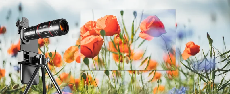 le téléobjectif du kit Pro 4 en 1 pour Mobile