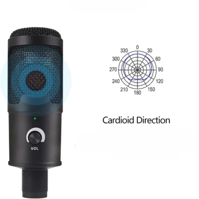Direction du son unidirectionnel du microphone vlogvoice pour mobile